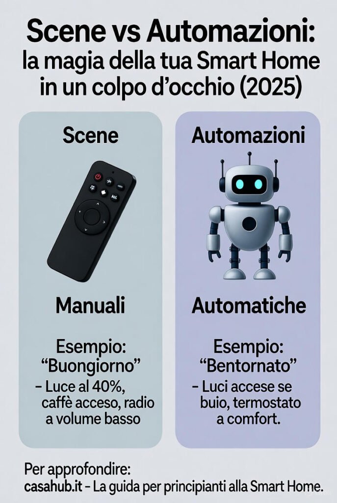 Scene vs Automazioni. Infografica